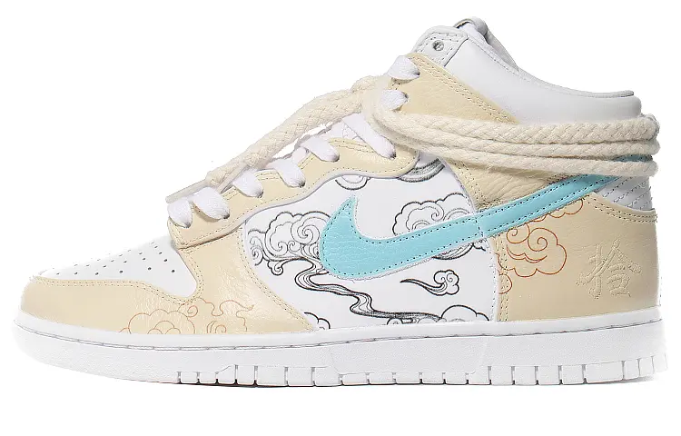 

Кроссовки Nike Dunk Skateboarding Shoes Unisex High-top White/yellow, белый
