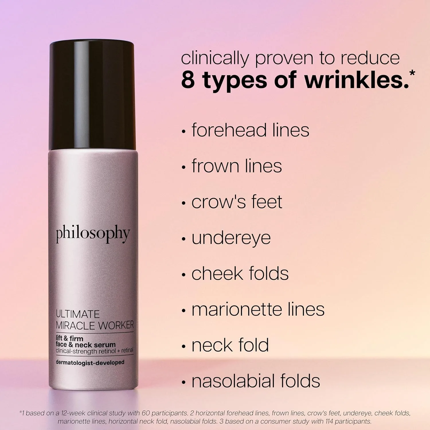 Сыворотка Philosophy — Ultimate Miracle Worker Lift & Firm Face & Heack Serum - с инкапсулированным ретинолом и — фото 3