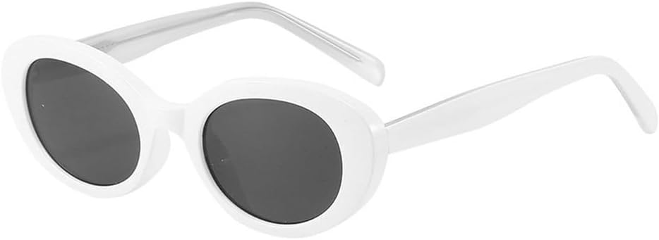 

Ретро-солнцезащитные очки маленького овального размера, модные конфетные цвета, женские солнцезащитные очки «кошачий глаз», защита от УФ-излучения UV400, дужки из нержавеющей стали TKKTLLT, White Gray