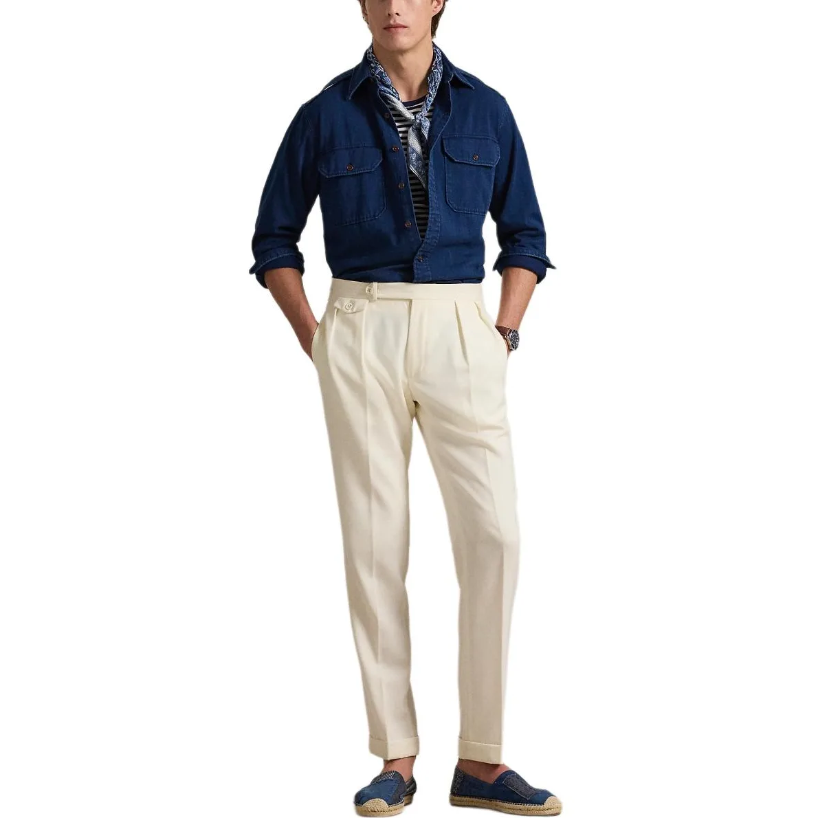 Polo Ralph Lauren Рубашка FW25 Classic Version мужская индиго — фото 3