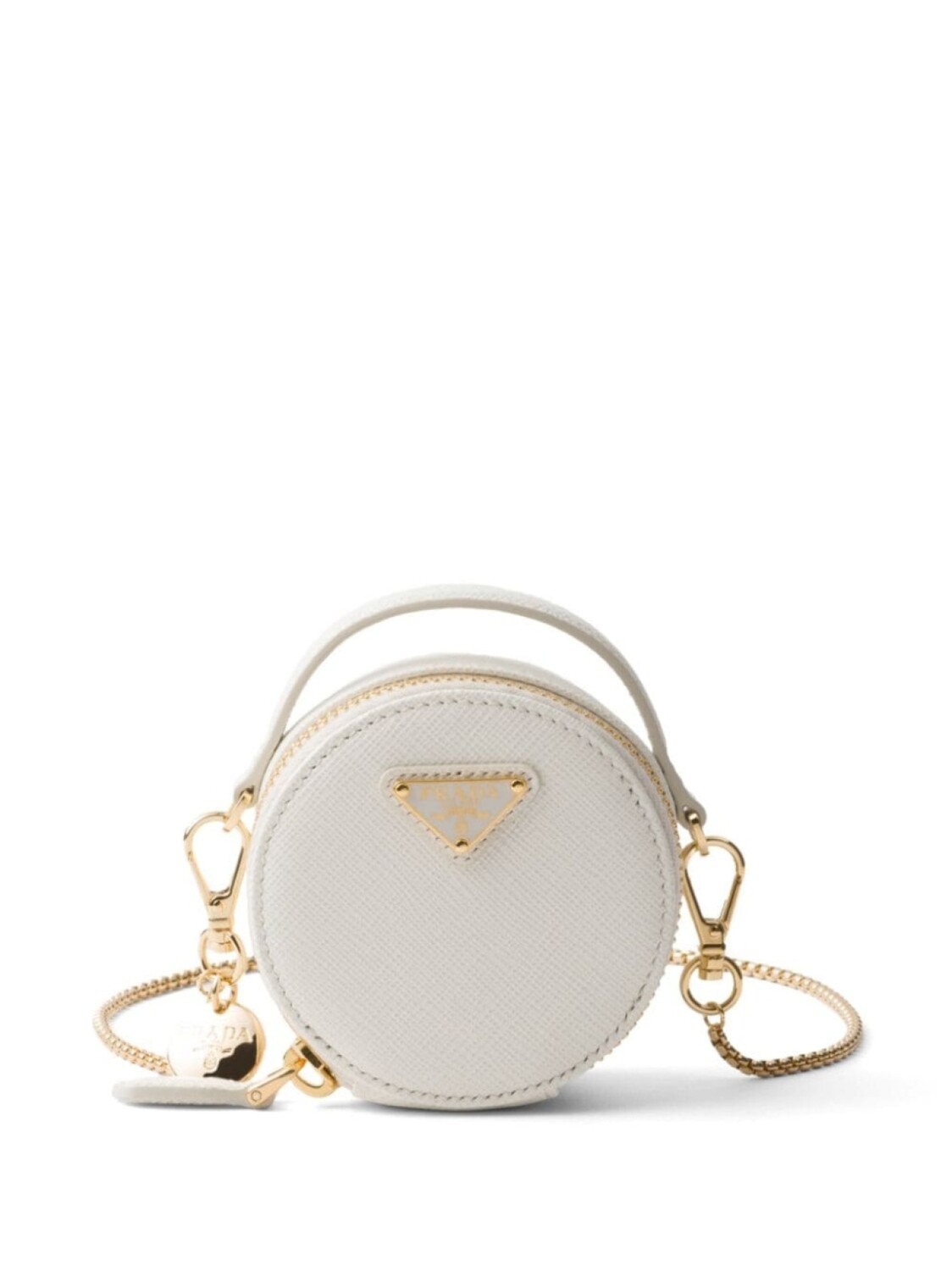 

Мини-сумка Prada из сафьяновой кожи, белый
