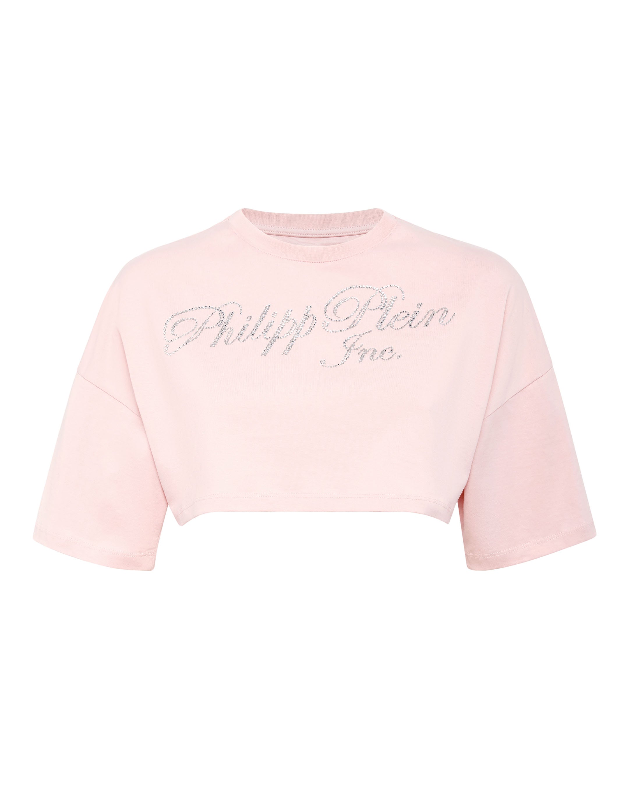 

Укороченная футболка со стразами Philipp Plein TM, розовый/розовый
