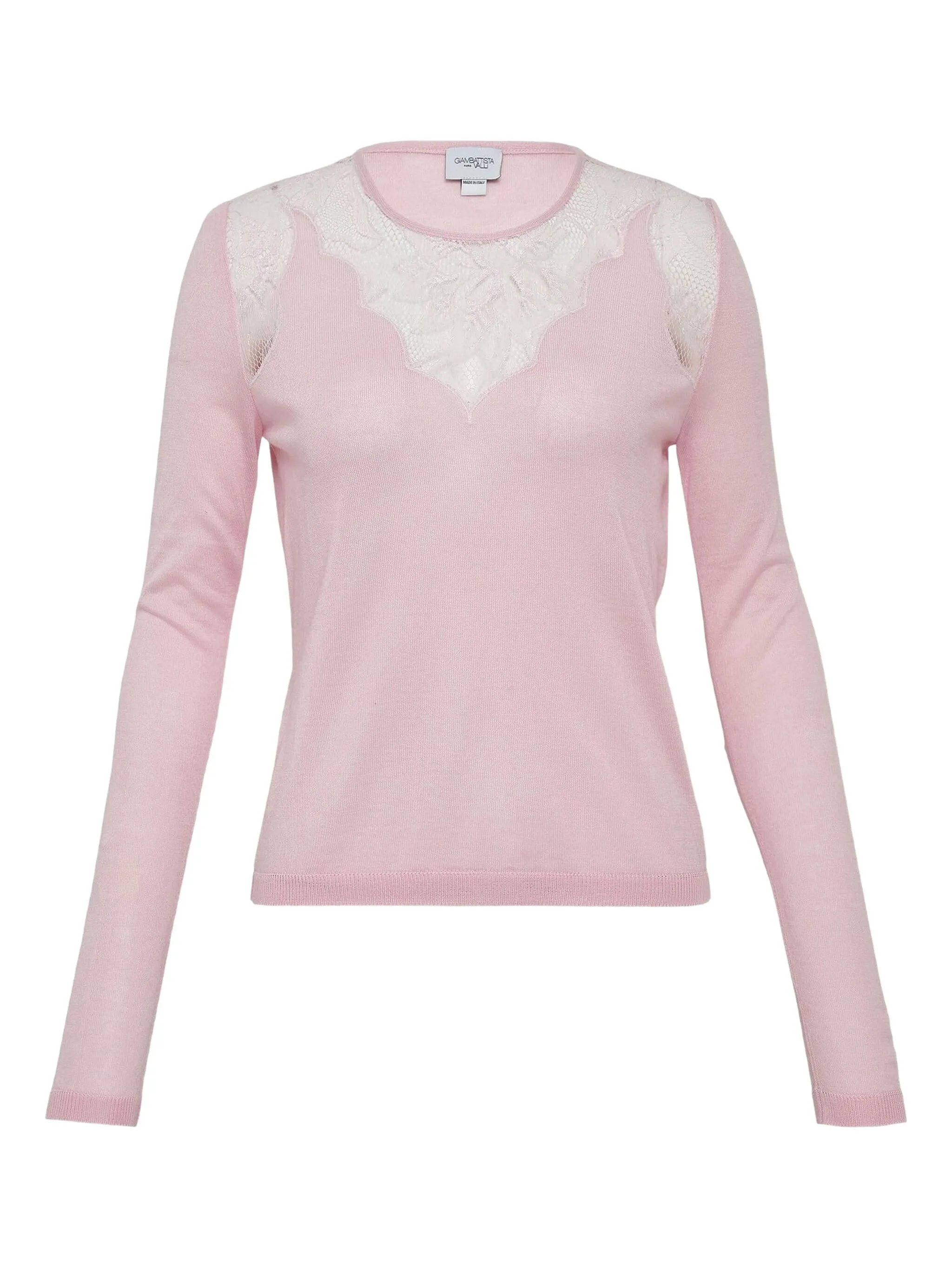 

Свитер с кружевной отделкой Giambattista Valli, розовый