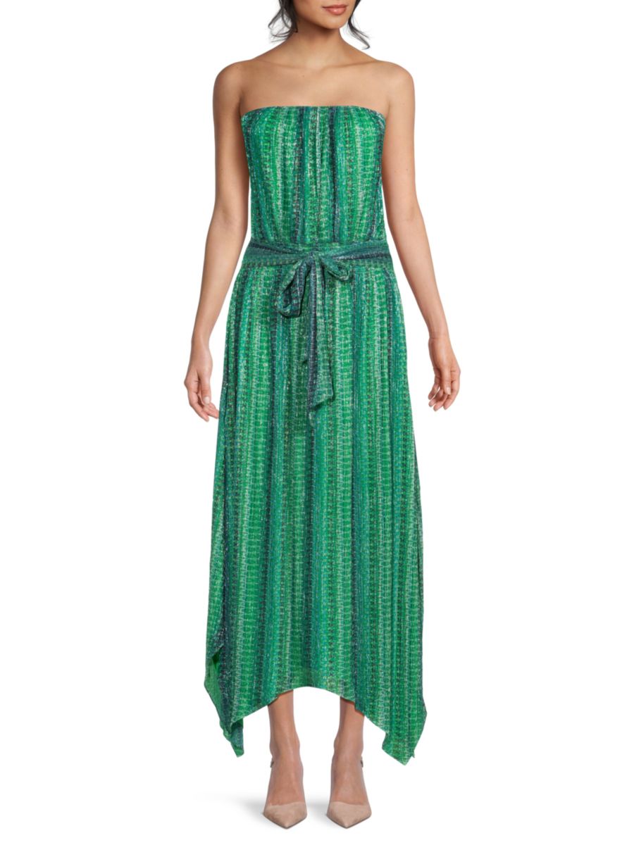 

Платье макси с завязками на талии от Luca Printed Ramy Brook, цвет Meadow Green