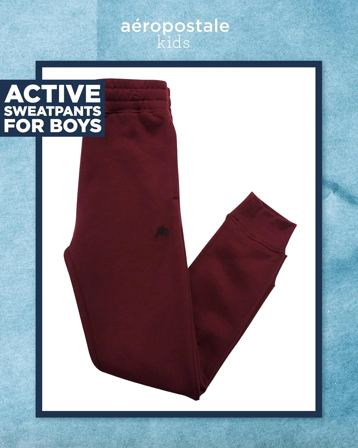 Спортивные штаны AEROPOSTALE Active для мальчиков - очень мягкие флисовые спортивные штаны-джоггеры для мальчиков, детская спортивная одежда с карманами (размеры: 4-16), Syrah — фото 2