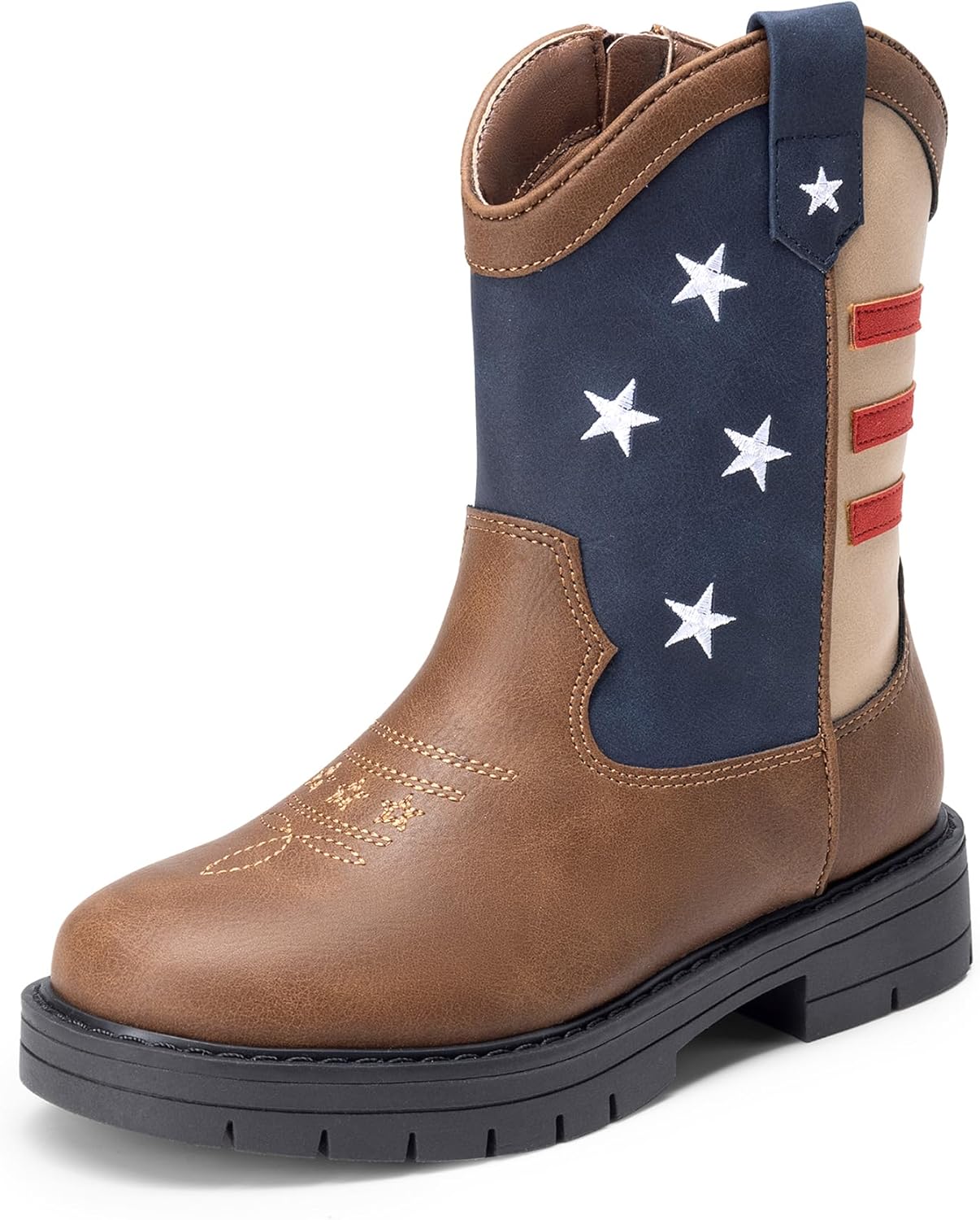 

Ботинки DREAM PAIRS для мальчиков и девочек в стиле ковбойские, для детей, западные сапоги средней высоты с боковой молнией (младенцы/маленькие дети/старшие дети), синий/коричневый/темно-синий