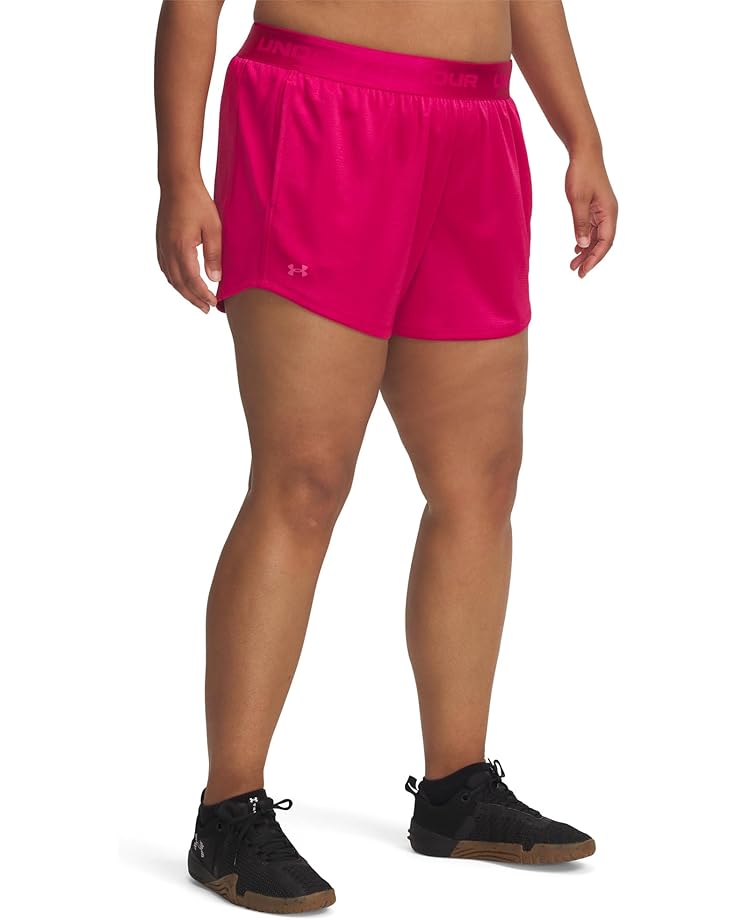 

Шорты Under Armour Plus Tech Play Up Shine Shorts, цвет Shaded Fuchsia/White