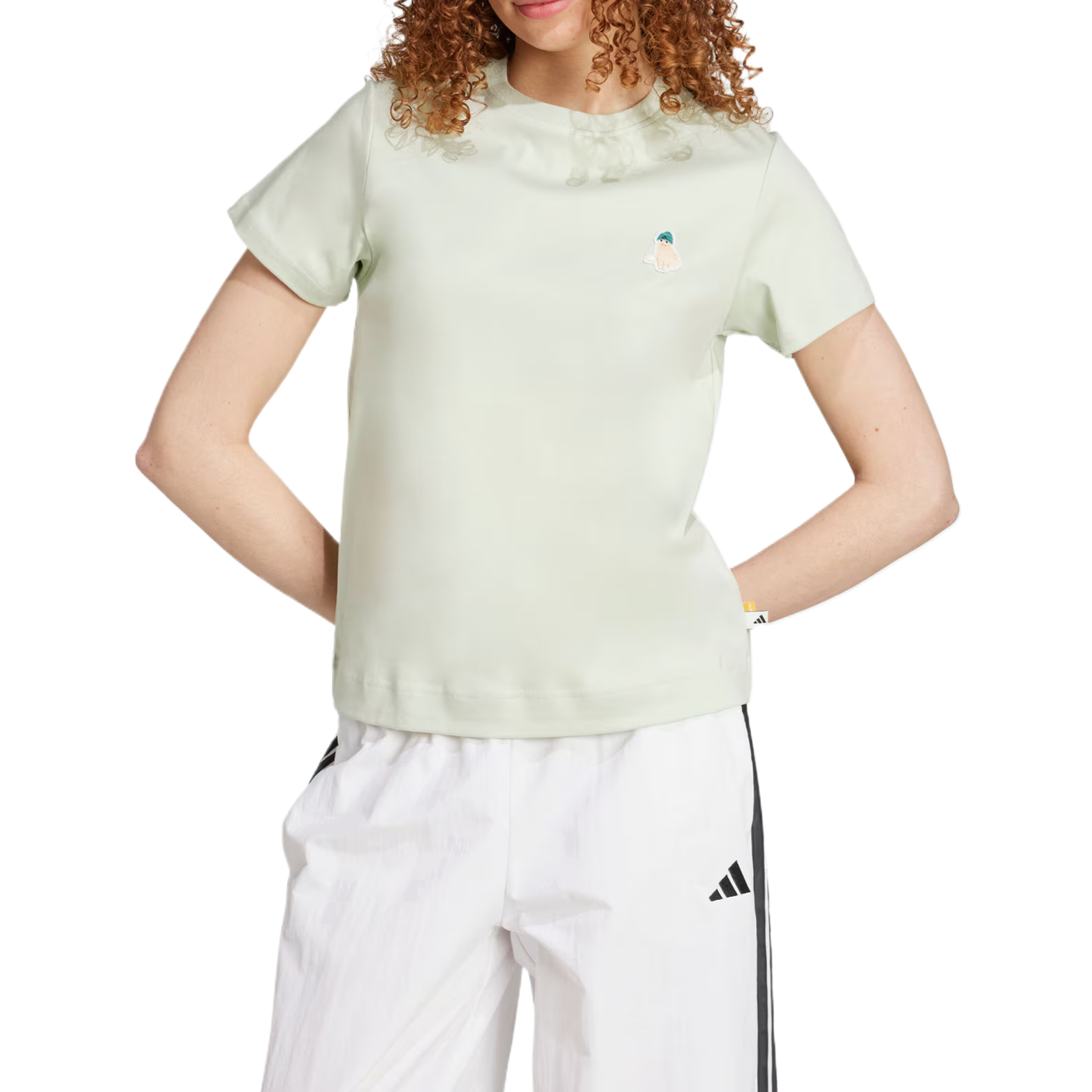 Футболка с принтом Cat Patch Adidas, зеленый — фото 3