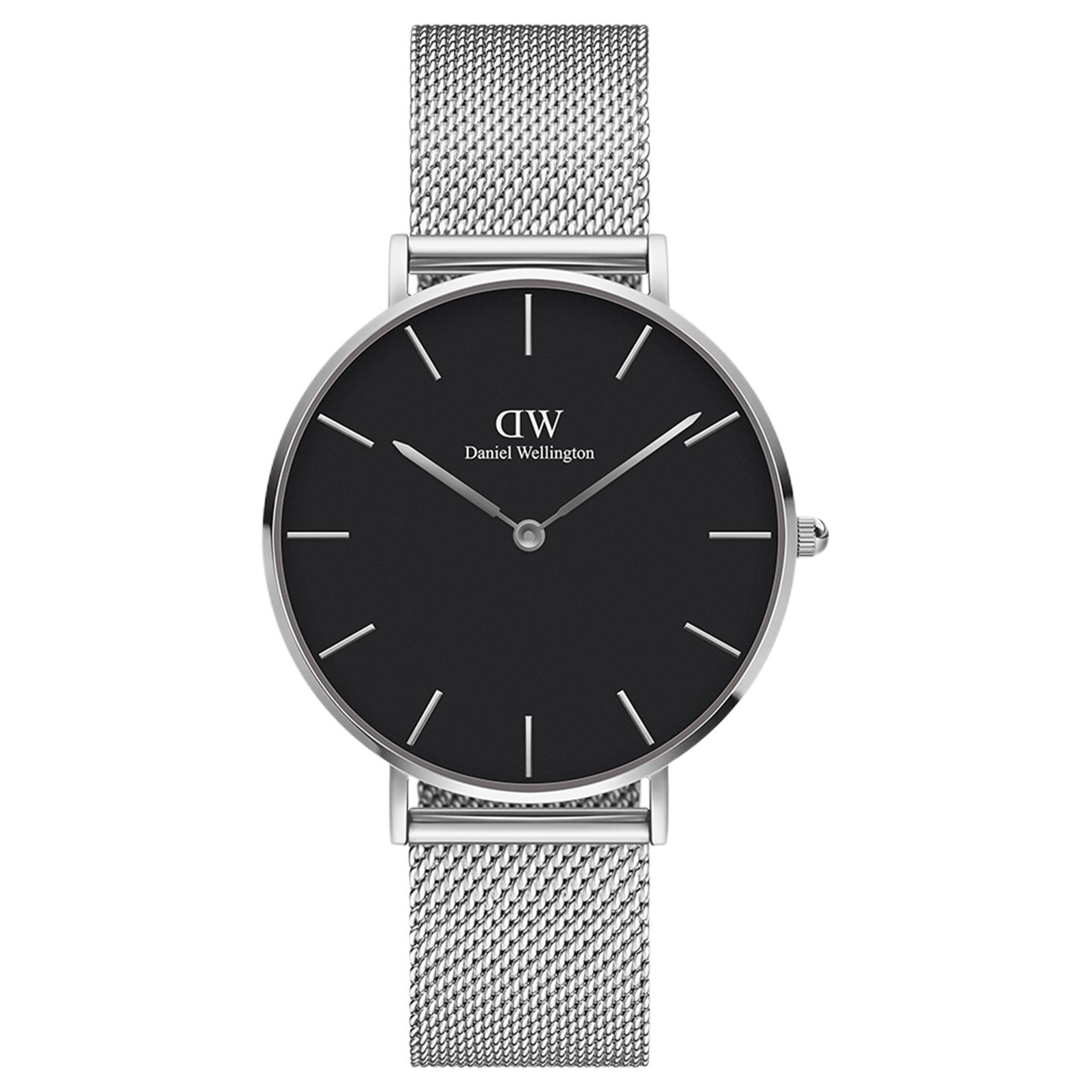 

DW/DanielWellington Часы Daniel Wellington PETITE Collection Wrist Watch Quartz Movement Stainless Steel Watchband 36mm Black Dial Men's Watch, Black Dial
