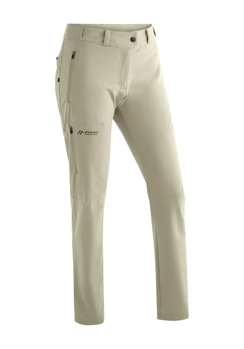 

Спортивные уличные брюки Maier "Latit slim W", женские походные брюки, длинные уличные брюки, узкие треккинговые брюки Maier Sports, коричневый