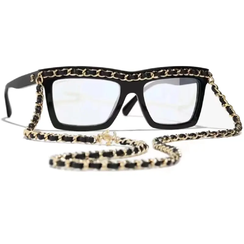 

CHANEL Неправильной формы солнцезащитные очки унисекс черные, Black