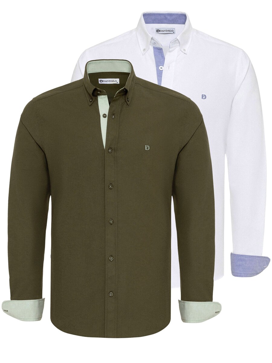 

Повседневная рубашка Dandalo Regular fit Button Up Shirt, цвет blue/olive/white