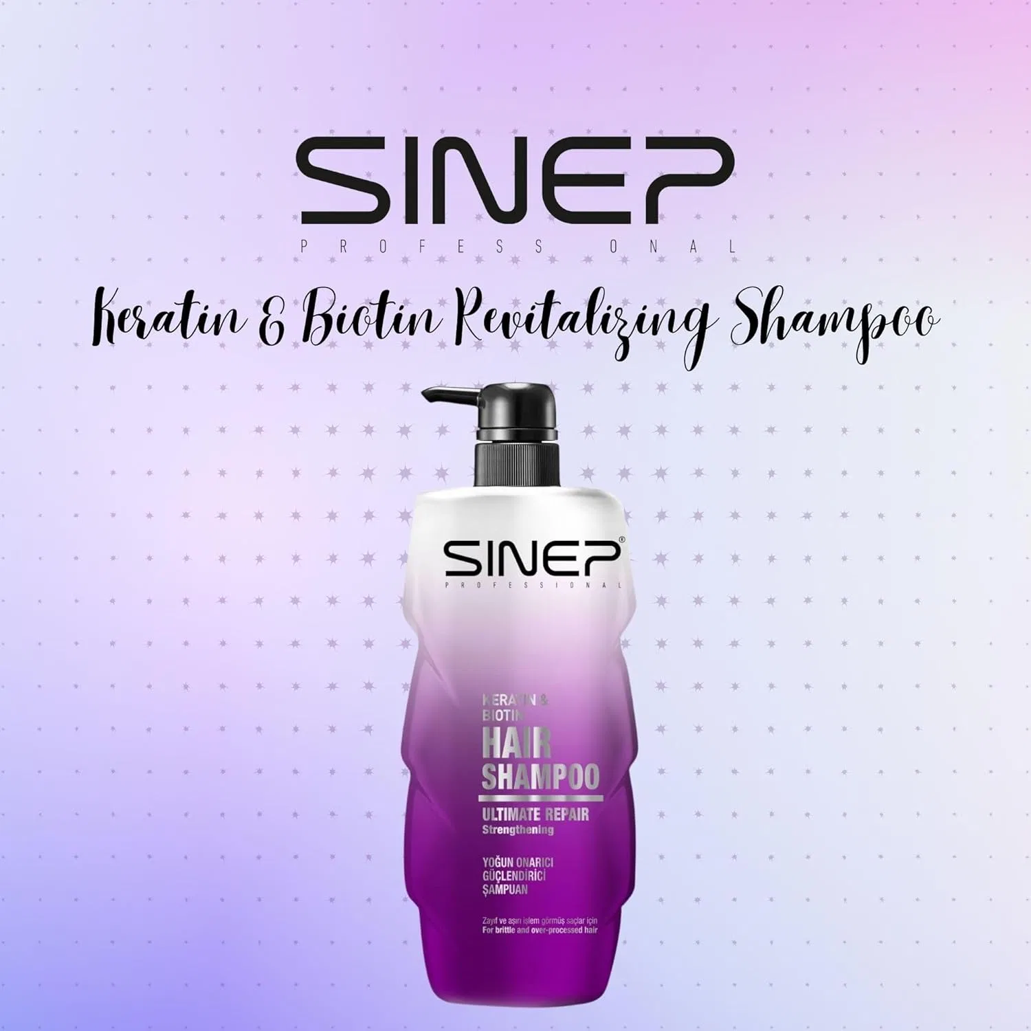Шампунь SINEP Professional Keratin & Biotin 1000 мл для поврежденных волос Sinep — фото 2