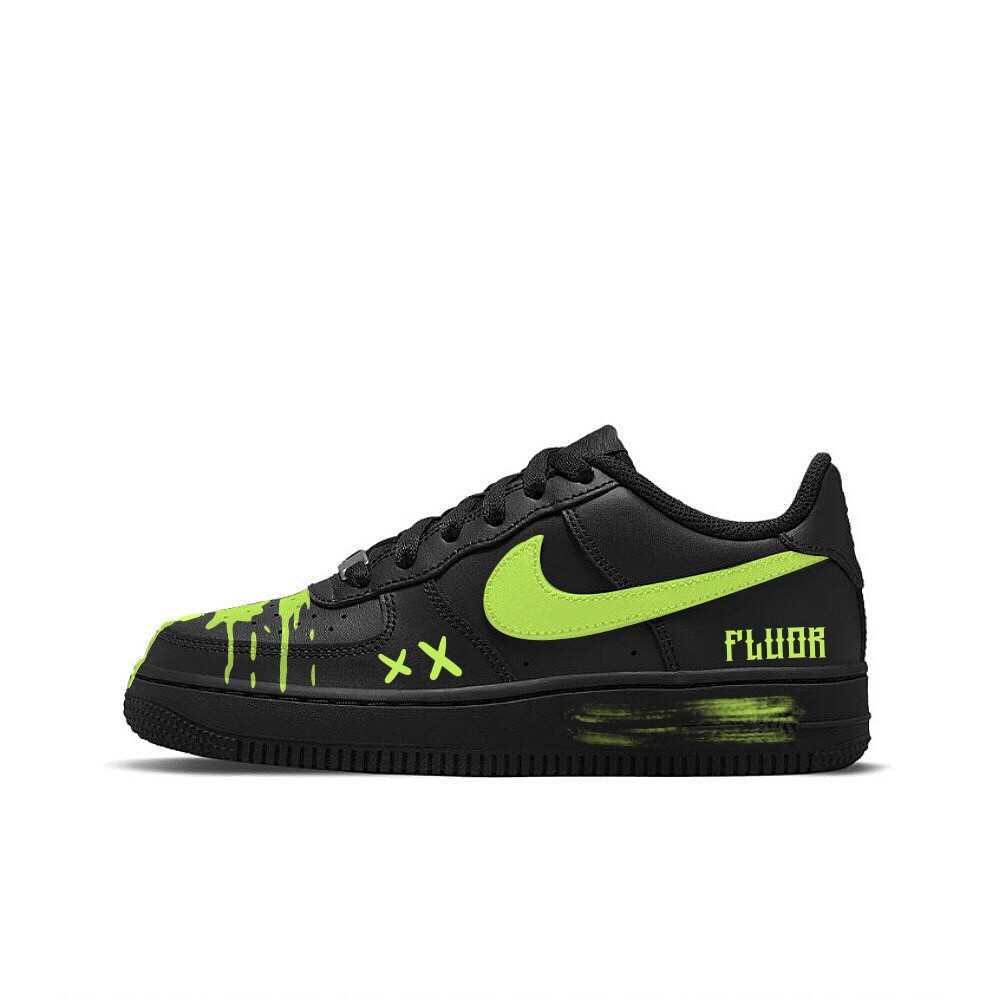 

Кроссовки Nike Air Force 1 Skateboarding Shoes Unisex Low-top Black/Green, черный/зеленый