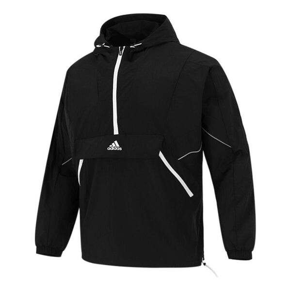

Куртка adidas Athleisure Casual Sports hooded Training Knit Jacket Black, черный