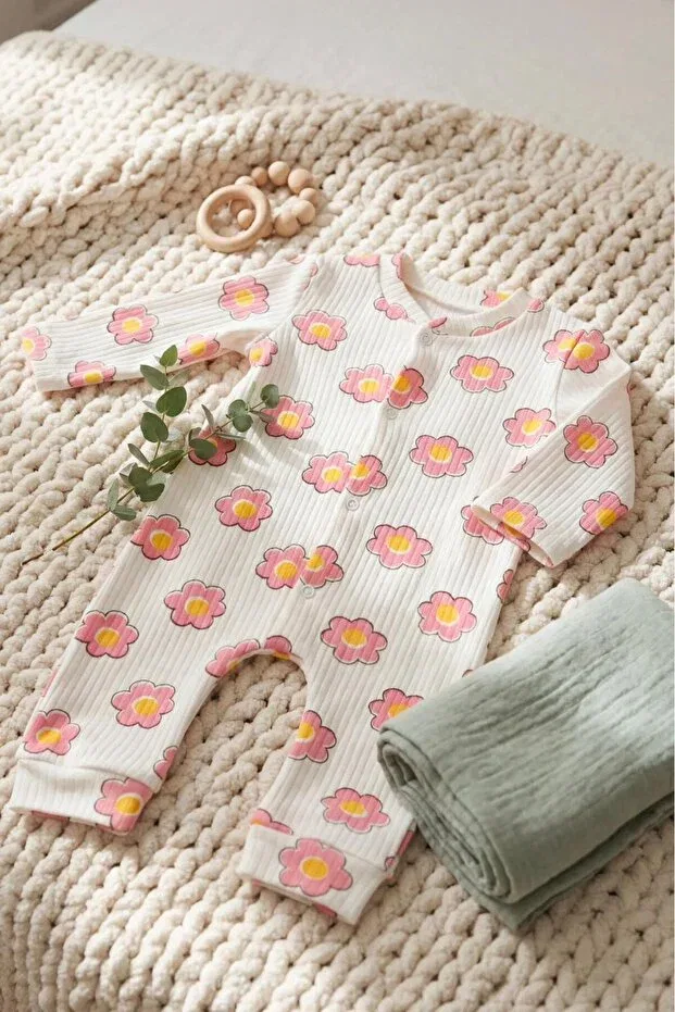 Детский комбинезон для новорожденных с принтом Basics Zıbzıb Baby, Pink — фото 3
