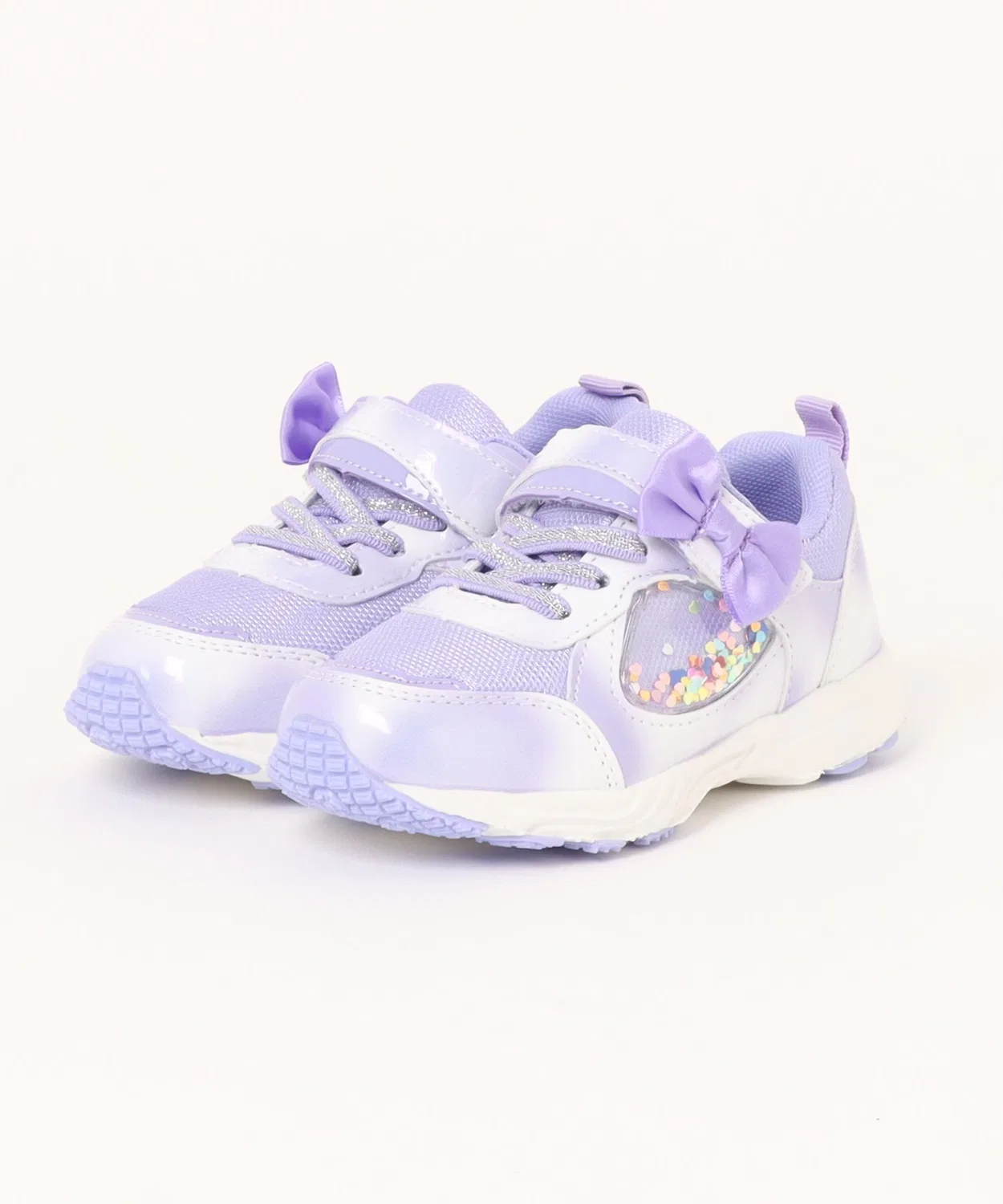 Детские кроссовки для девочек с блестками и бантом, модель 66102 Parade, Purple