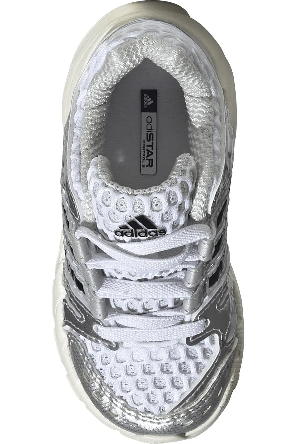 Кроссовки детские с металлическими вставками Adistar Control 5 adidas, белый/серебристый/серый — фото 4