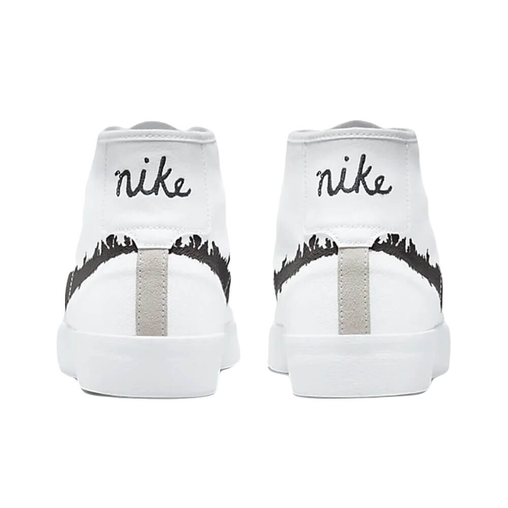 Скейтерские кеды Nike SB Blazer Court Mid Premium, белый/чёрный — фото 4