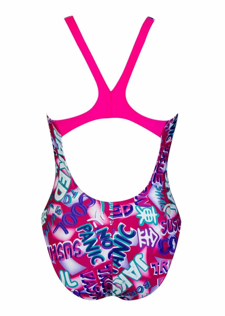 Детский цельный купальник для девочек Manga Jaked, Rosa Fluoreszierendes Magenta — фото 3