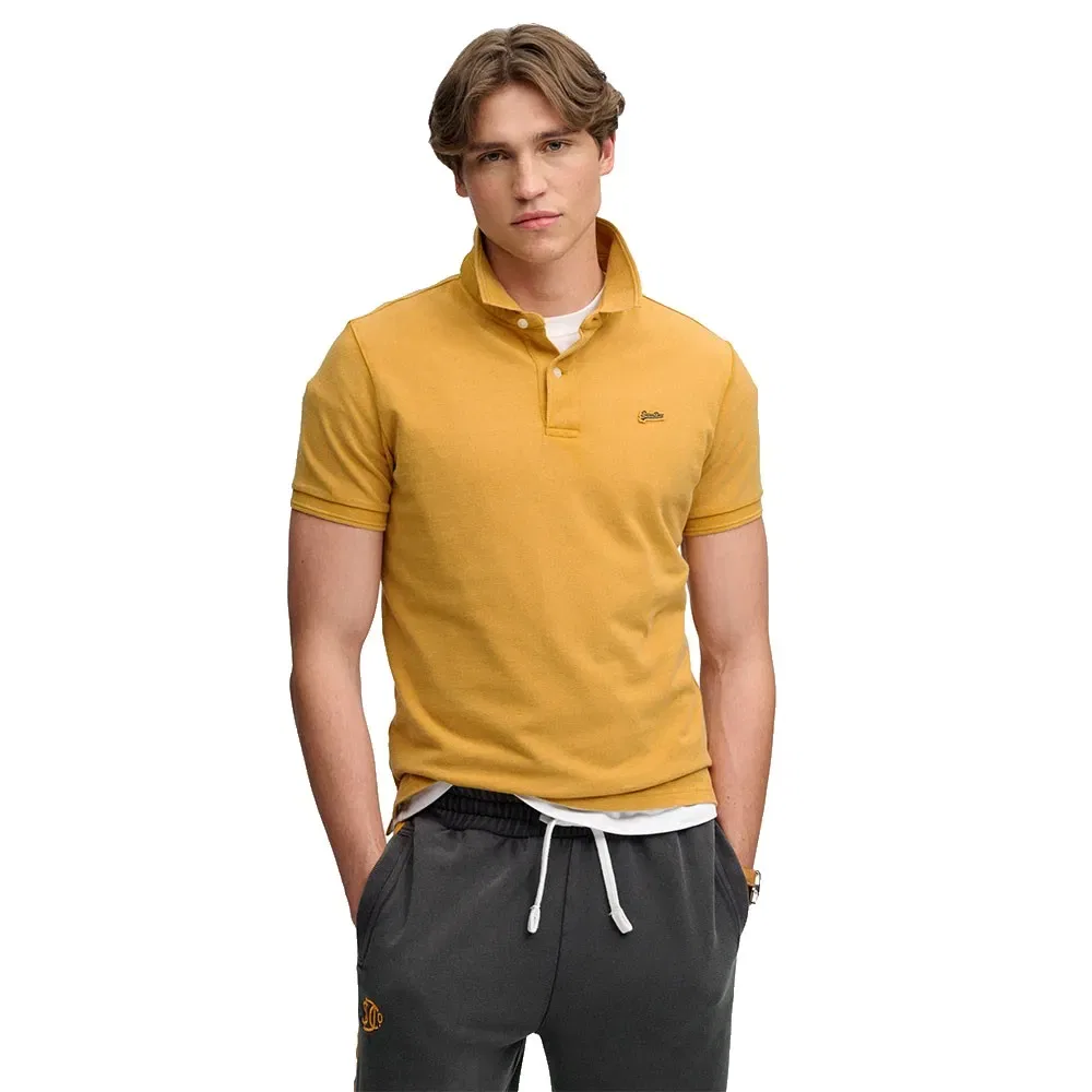 Мужская хлопковая поло Classic Pique Superdry, Yellow
