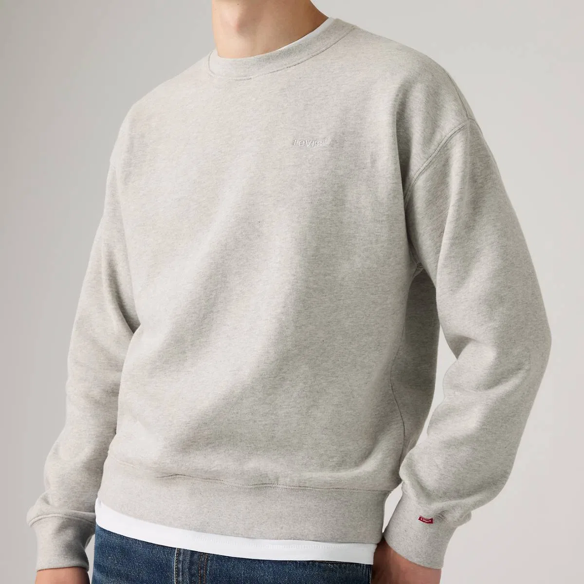 Оригинальная толстовка с круглым вырезом Levi's, Light Gray Heather Bros - Grey — фото 2