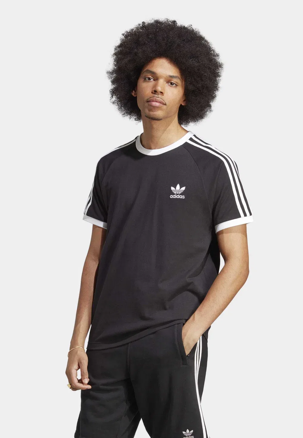 Футболка с принтом «Три полоски» от Adicolor Classics Adidas Originals, Black