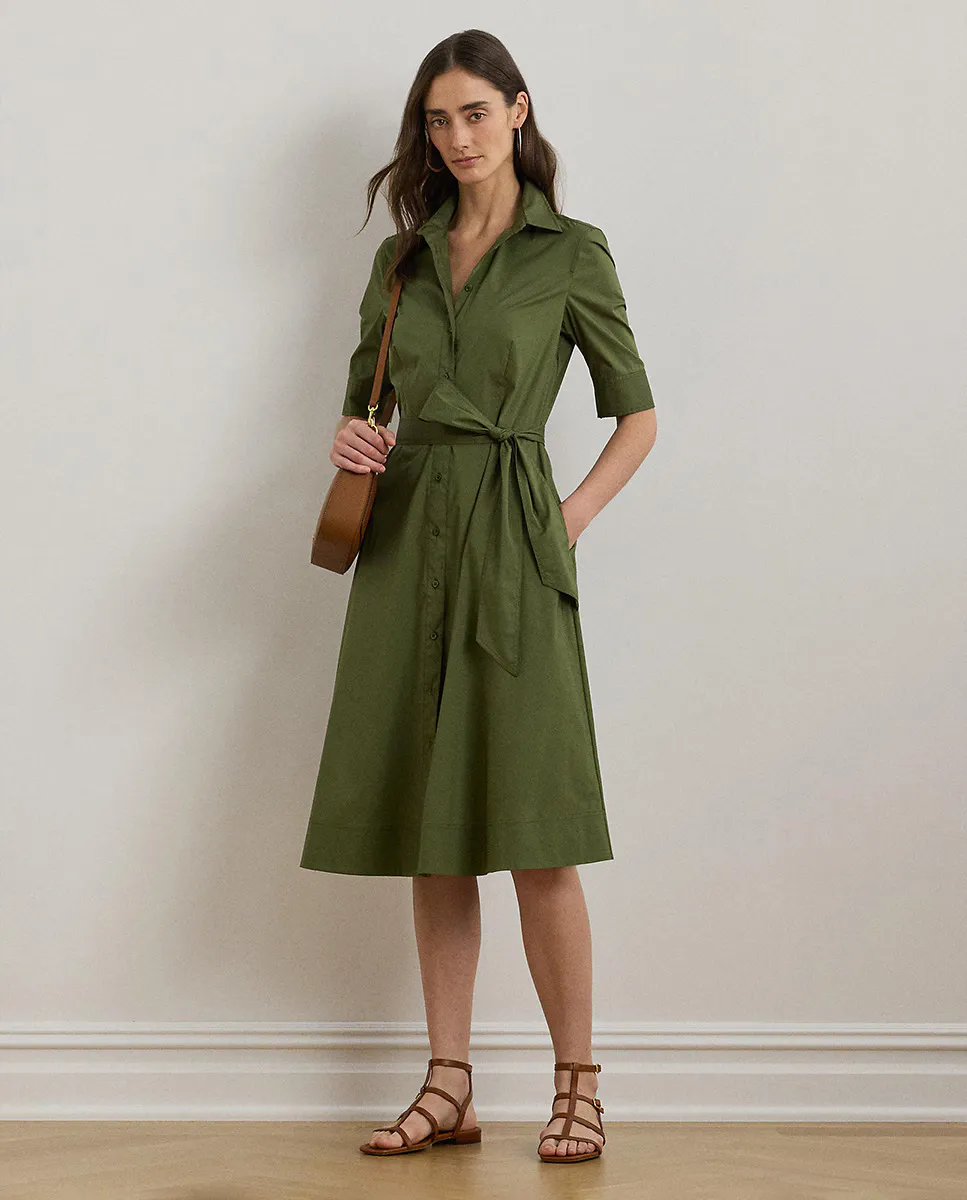 

Платье миди с короткими рукавами Lauren Ralph Lauren, зеленый