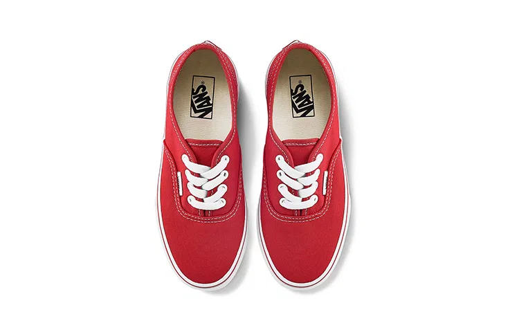 Детские кеды для скейтбординга с принтом Authentic Vans, Red — фото 3