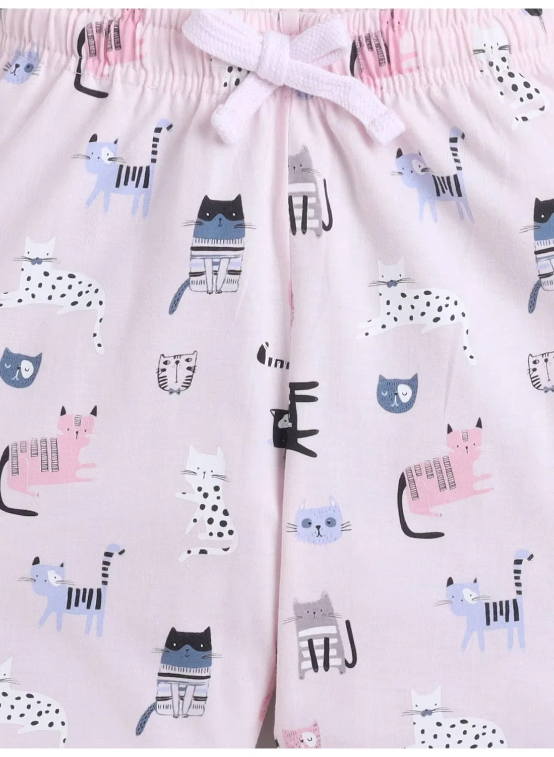 Комплект пижамы с принтом кошек, модель Cat Print, Victor And Jane, розовый — фото 4