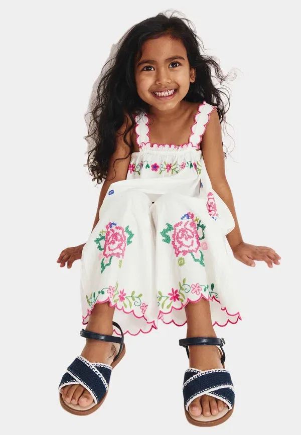 Комплект из блузки и шорт с вышивкой floral, Marks & Spencer, Light Natural — фото 3