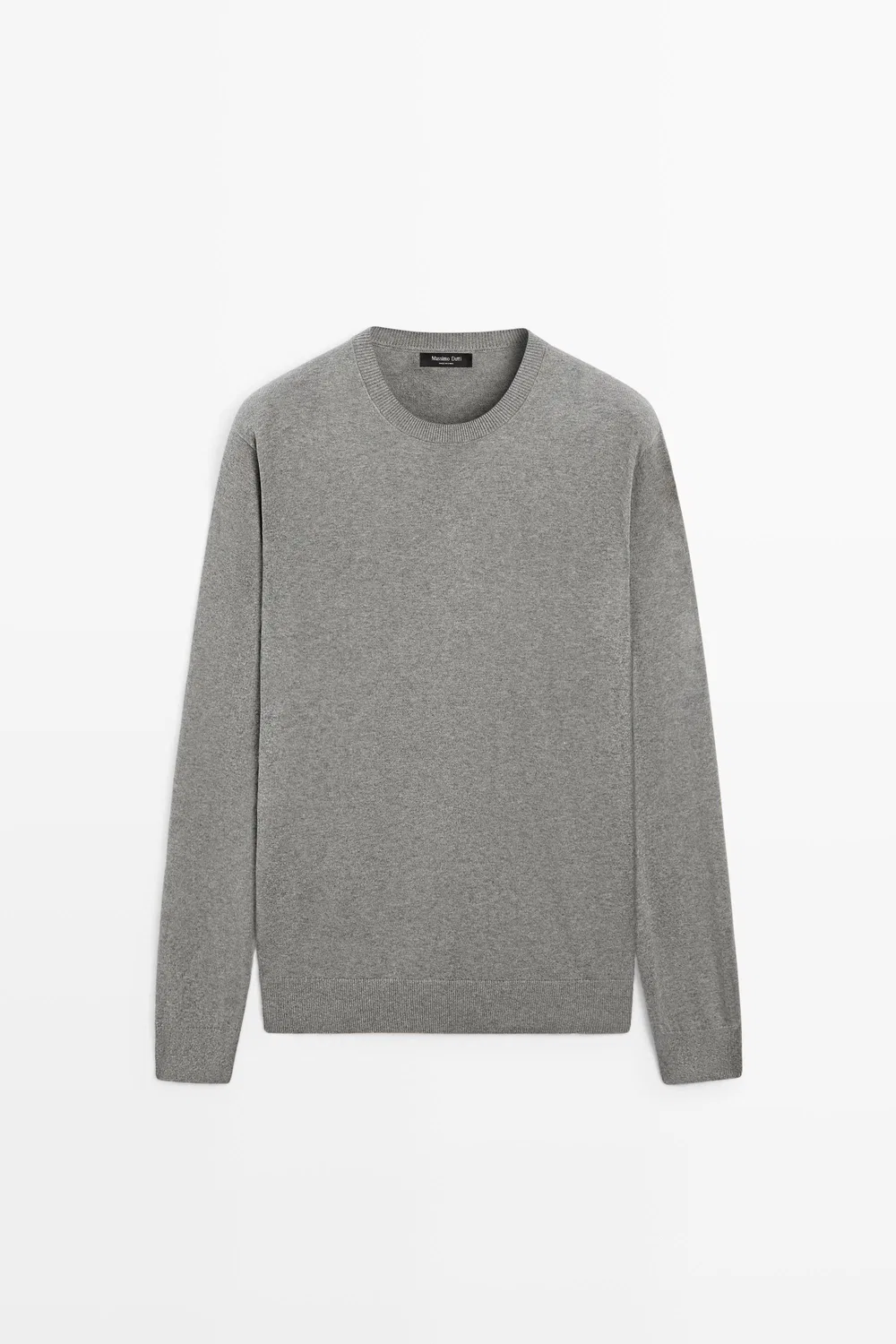 Свитер Massimo Dutti Cotton Blend Knit, антрацитово-серый — фото 2