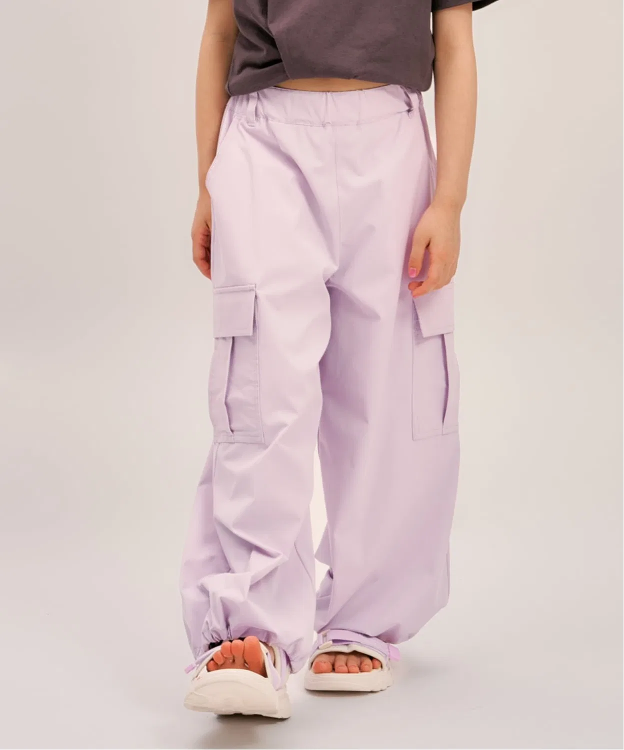 Детские карго-брюки с контактной прохладой, свободного кроя, minimal, Lavender