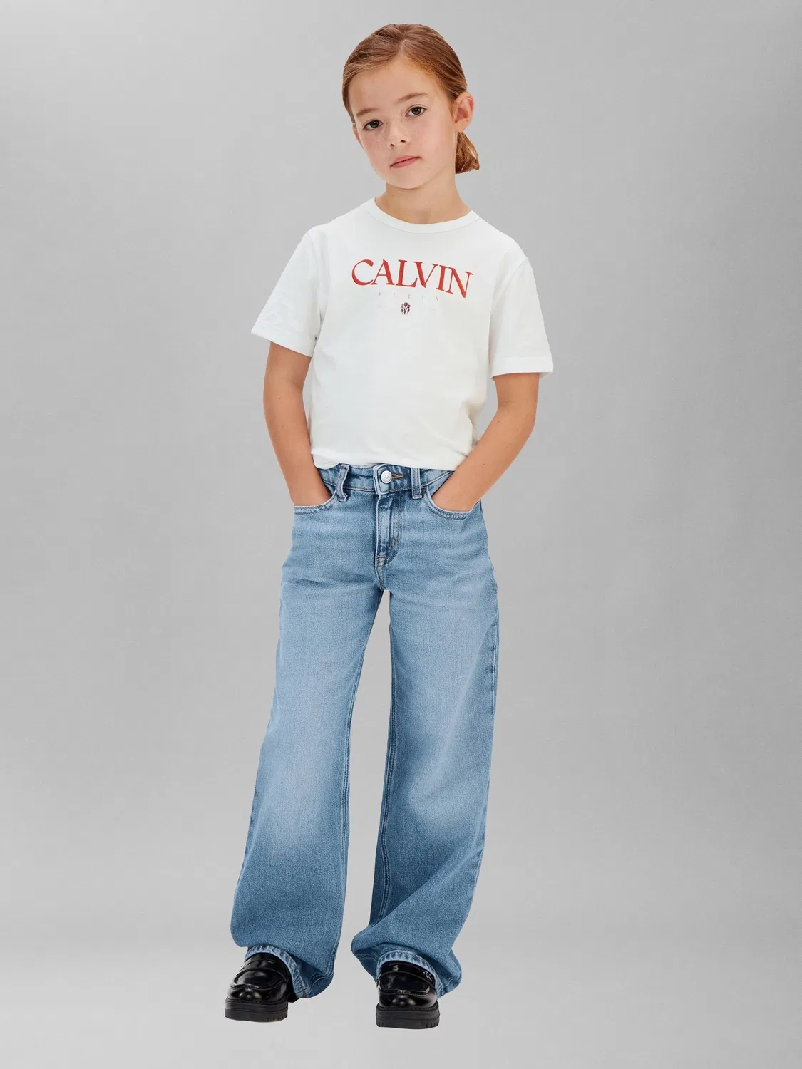 Джинсы свободные с завышенной талией Calvin Klein, синие — фото 2
