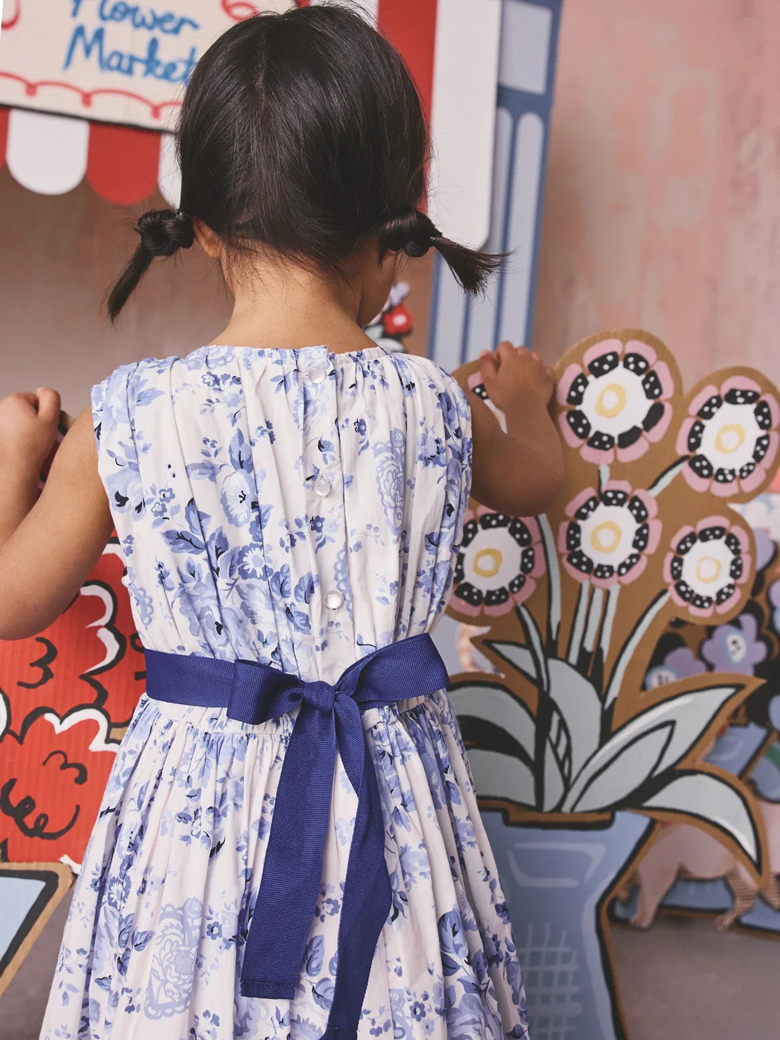 Платье-сарафан без рукавов Cath Kidston Blue Floral Next, синий флоральный — фото 4