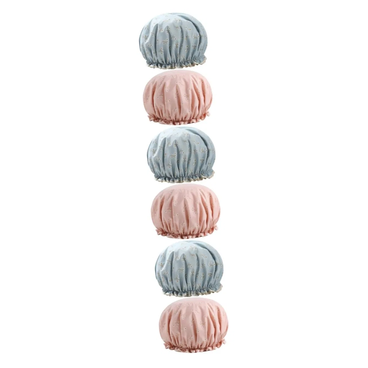 Набор шапочек для душа, 6 шт, Satin, 27x11x3 см, Angoily, Blue + Pink