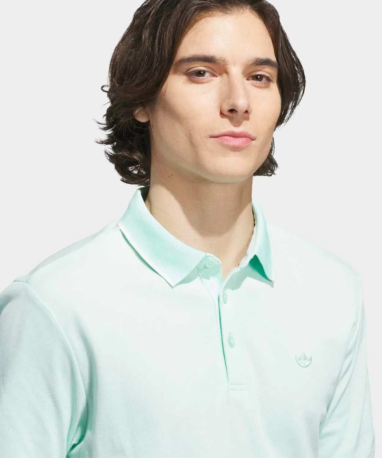 Мужская хлопковая футболка-поло с коротким рукавом и логотипом Original Golf Twisted Knit Adidas, Green — фото 3