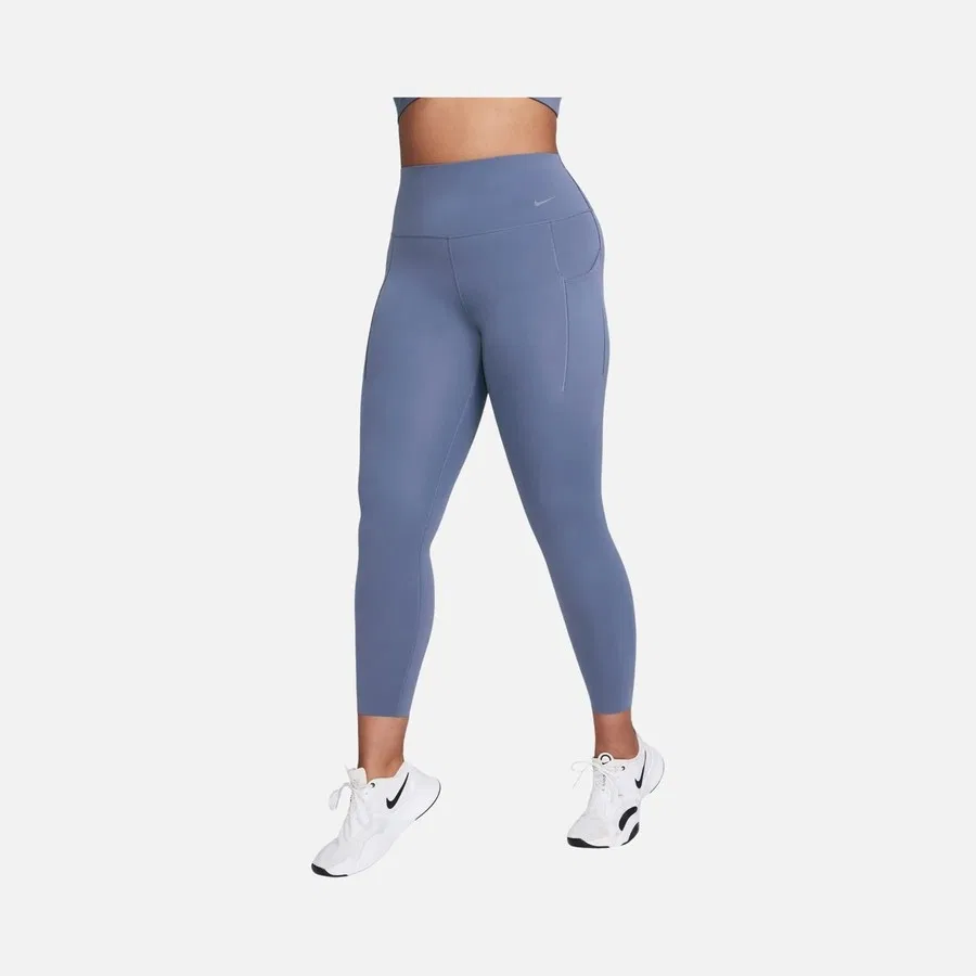 Женские леггинсы для тренировок с высокой посадкой и длиной 7/8 Nike Dri-Fit Universa Medium-Support High-Waisted 7/8 Training, Синий — фото 2