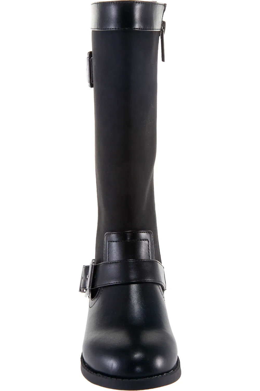 Детские ботинки riding boots с декоративными пряжками Tanjela Nina, Black Suede Smooth — фото 4