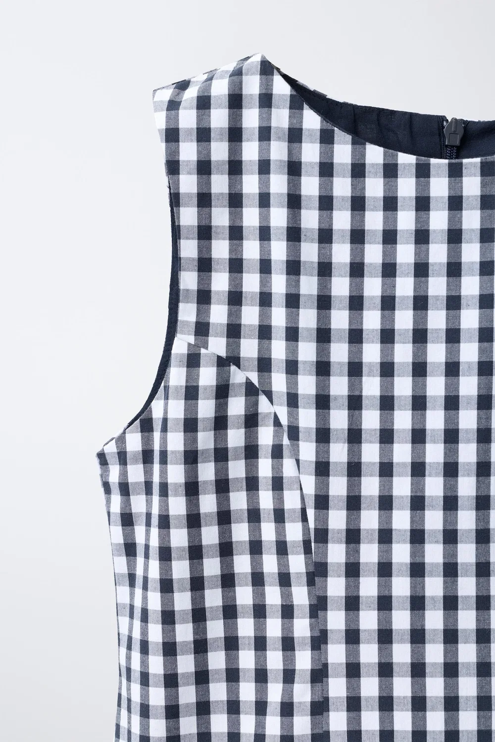 Платье в клетку ZARA, White/Navy — фото 3