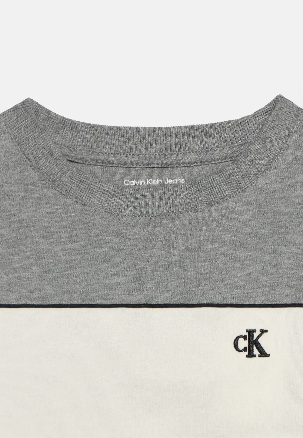 Футболка с цветовыми блоками - футболка с принтом Calvin Klein Jeans, Medium Grey Heather — фото 4