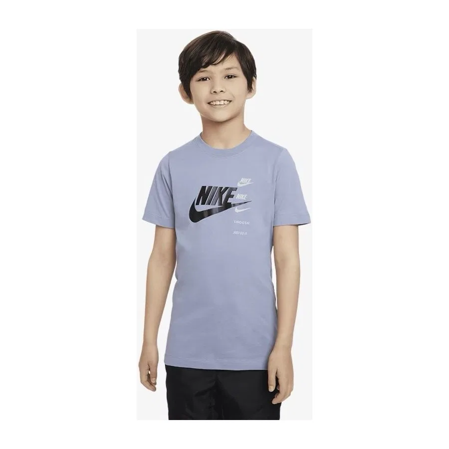 Детская футболка с коротким рукавом из хлопка Nike, Серый
