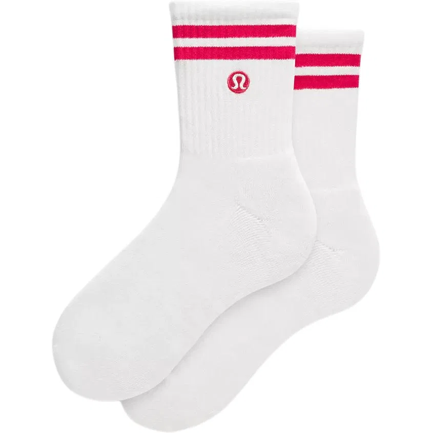 Детские носки с полосками Lululemon, White/Fuchsia