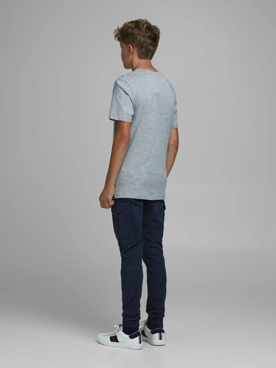 Детские зауженные брюки 'JJIPaul JJFlake' темно-синего цвета Jack & Jones Junior — фото 4