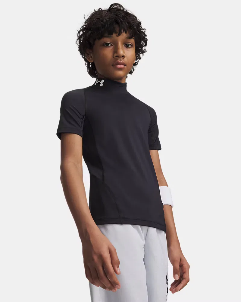 Футболка с коротким рукавом и высоким воротом HeatGear Mock UnderArmour, Black/White