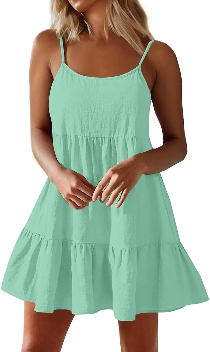 Женское летнее платье-макси на бретельках Mint Green