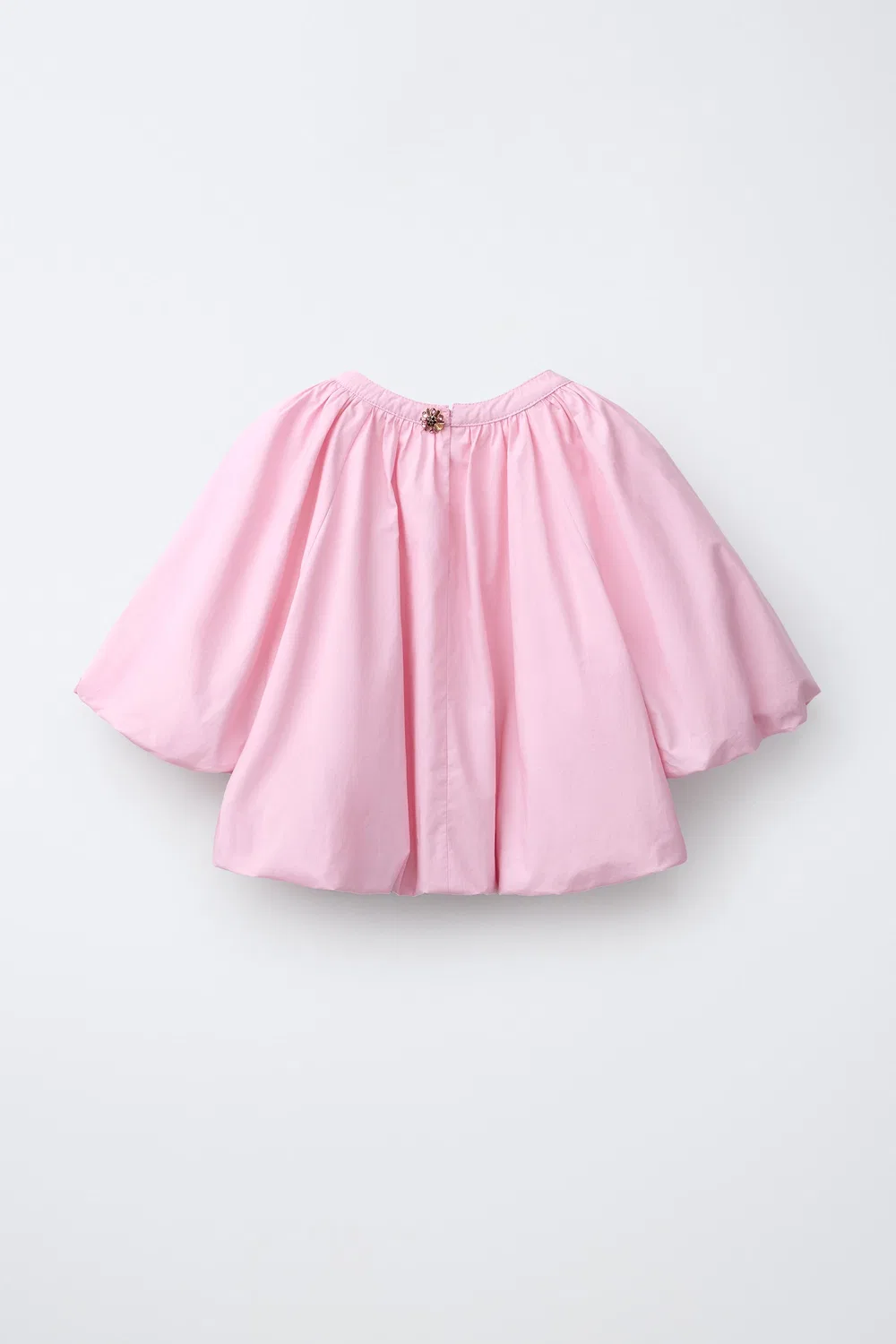 Топ с пышными рукавами и пуговицами, украшенными стразами ZARA, Pink — фото 2