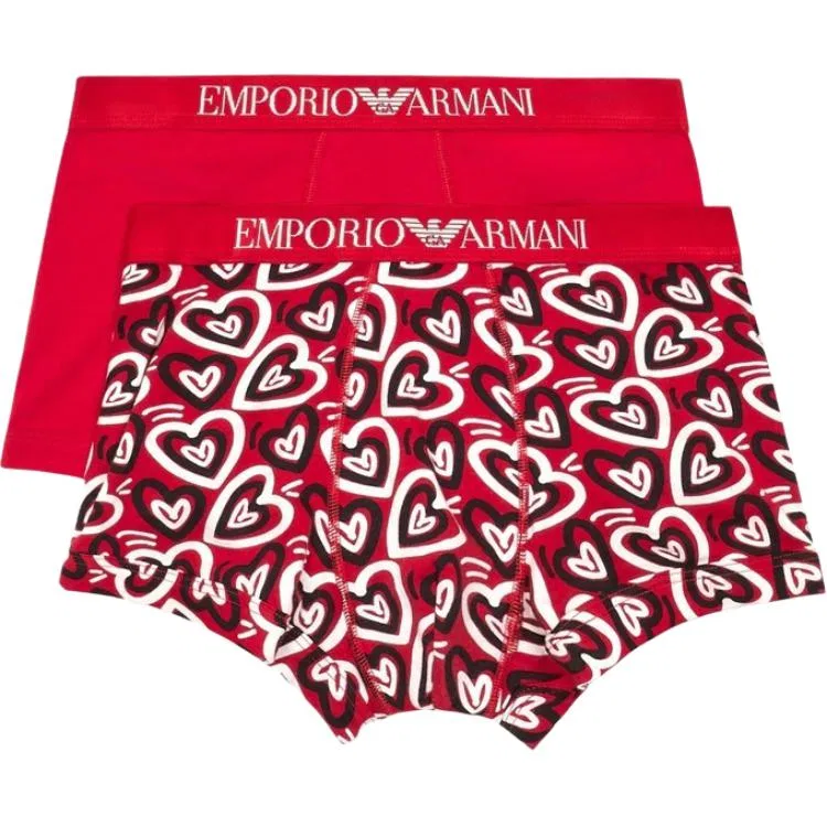 Мужские трусы 2 шт. с принтом Emporio Armani, Red