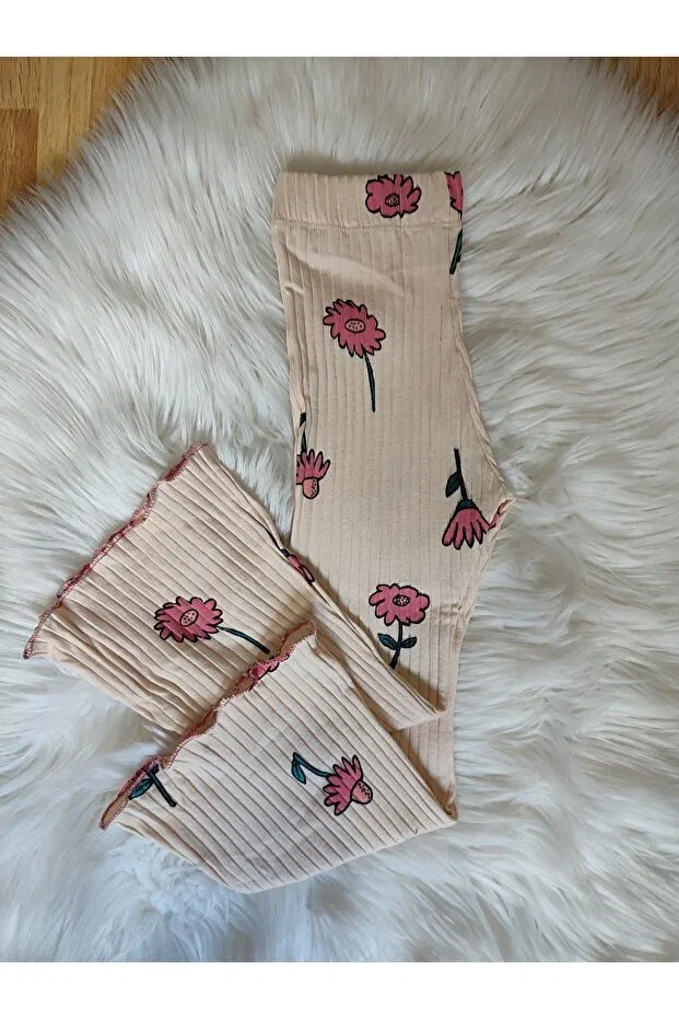 Детские леггинсы для девочек с принтом Basics Babyelisco, Nude Color