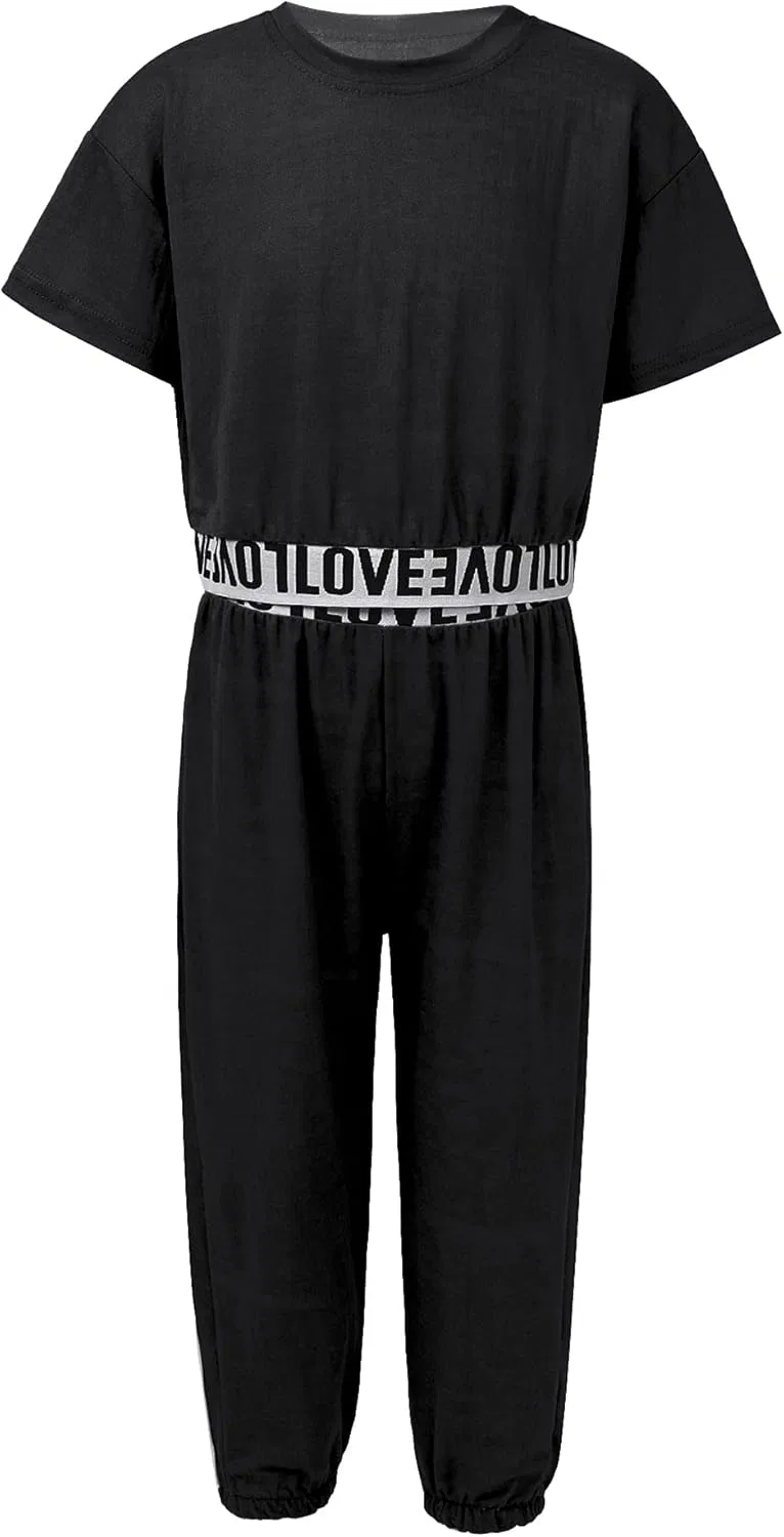 Детский спортивный костюм с топом и штанами Agoky, Black